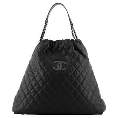 Chanel CC Elastic Shoulder Bag Quilted Caviar Large