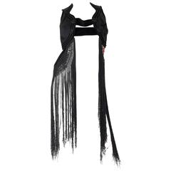 Fantastic Edwardian Silk Vest with Chinese Embroidery and Hand Knotted Fringe 8