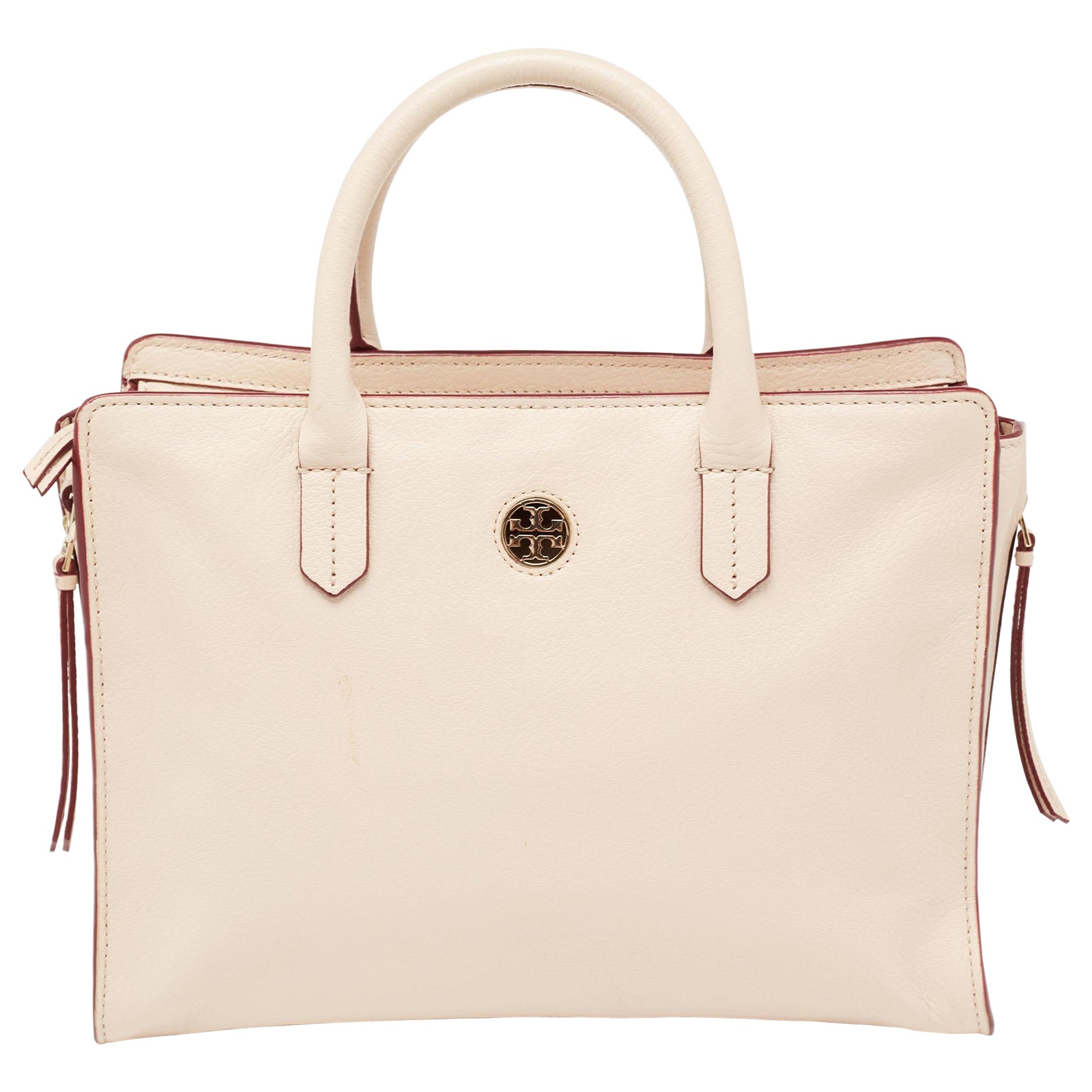 Tory Burch Beige Leather Robinson Tote