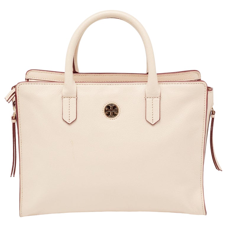 Tory Burch Beige Leather Robinson Tote at 1stDibs