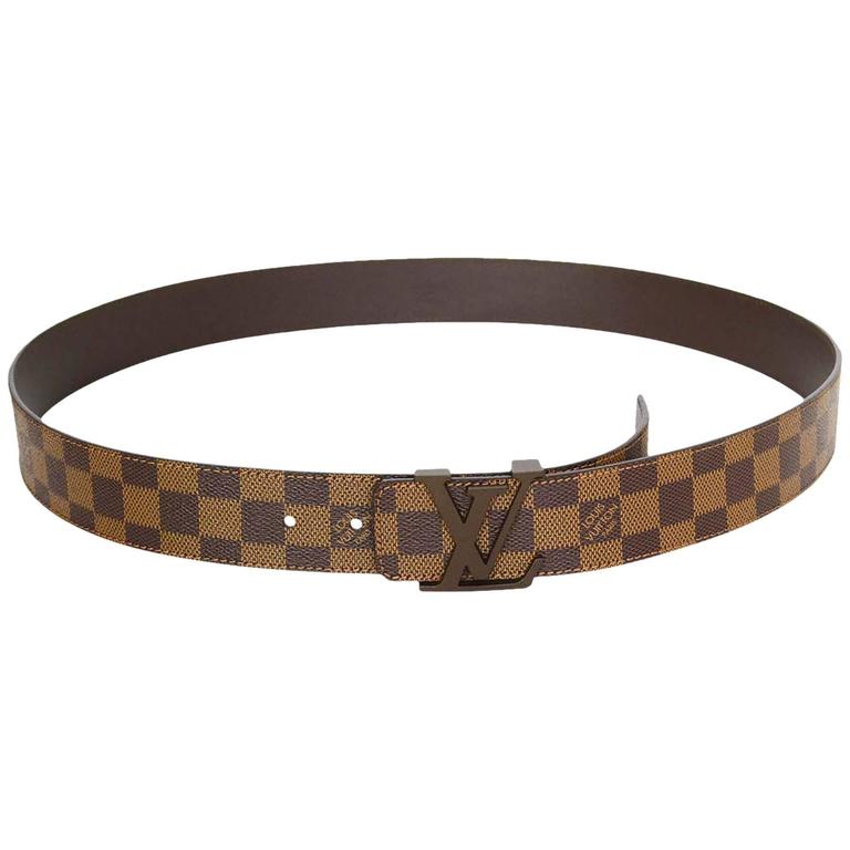 Louis Vuitton Initiales Damier Belt with LV Buckle sz 110 For Sale at ...