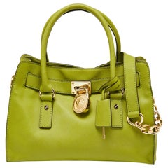 Michael Kors: Tote media Hamilton East West in pelle verde lime