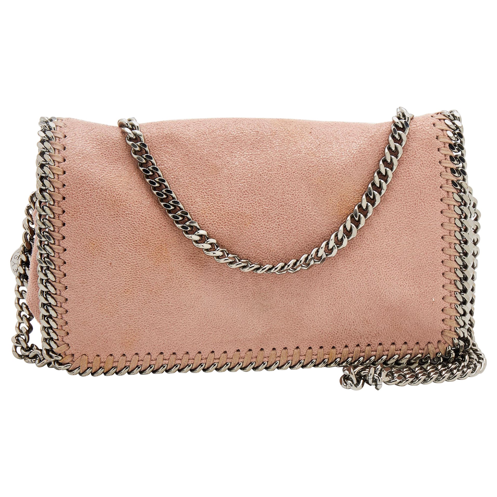 Stella McCartney Pale Pink Faux Leather Falabella Flap Shoulder Bag