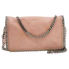 Stella McCartney Pale Pink Faux Leather Falabella Flap Shoulder Bag