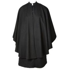 Yves Saint Laurent Tiered Wool Cape