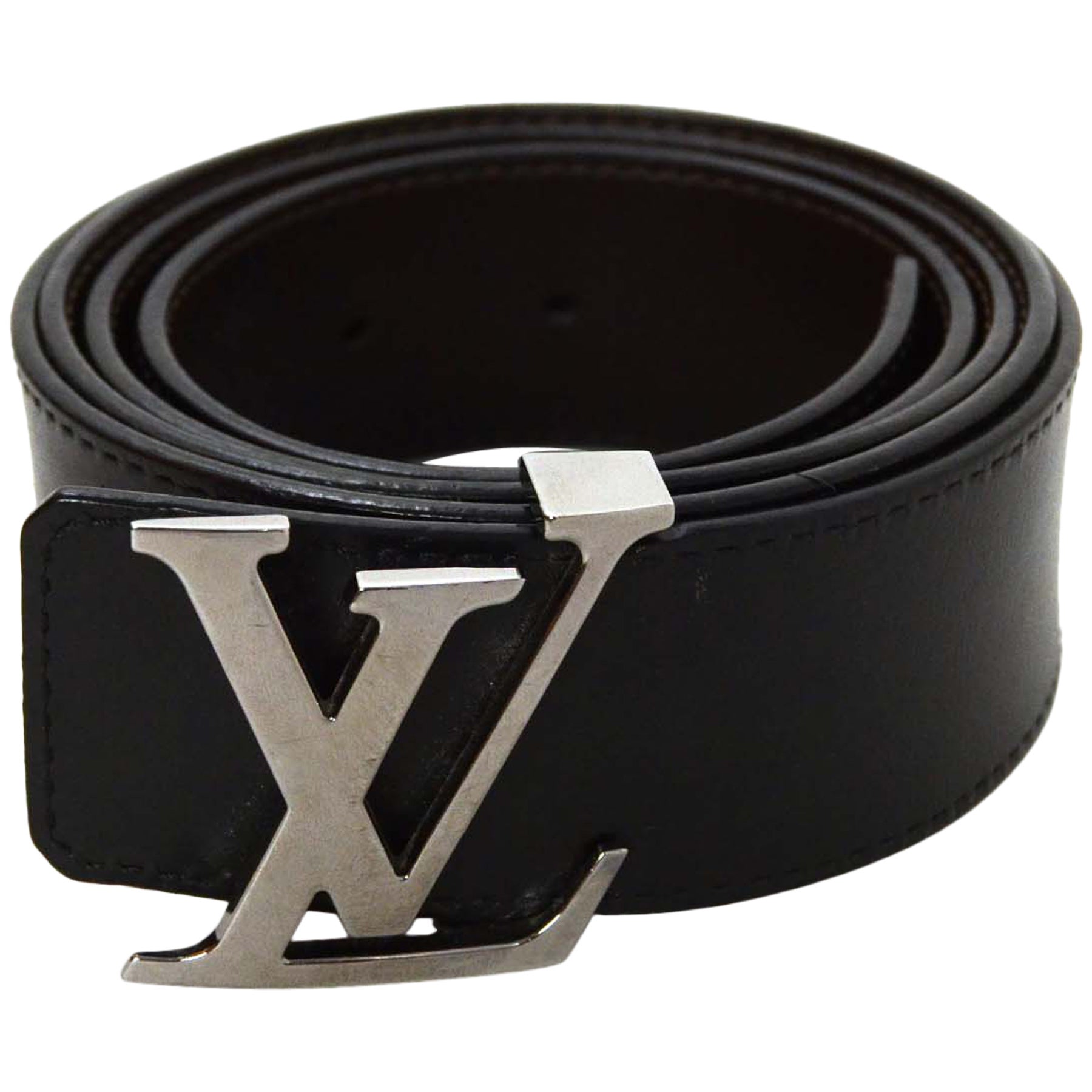 Louis Vuitton Black/Brown Reversible 40mm Initiales Belt with LV Buckle  sz110 For Sale at 1stDibs | black and silver lv belt, black lv belt silver  buckle, black louis vuitton belt silver buckle