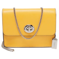 Coach Mustard Leather Bowery Chain Shoulder Bag