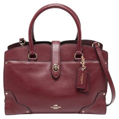 Coach Burgundy Leather Mercer 30 Satchel