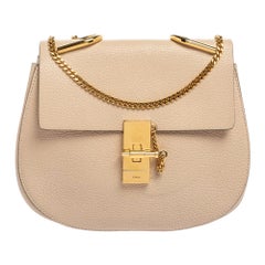 Chloé - Sac à bandoulière Drew moyen en cuir crème