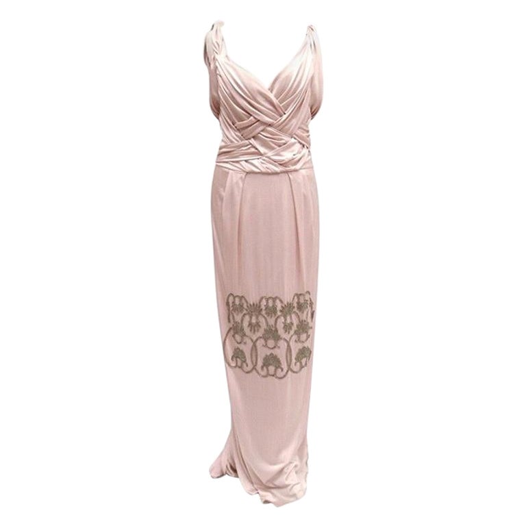 2007 John Galliano for Christian Dior Embellished Nude Dress Gown
