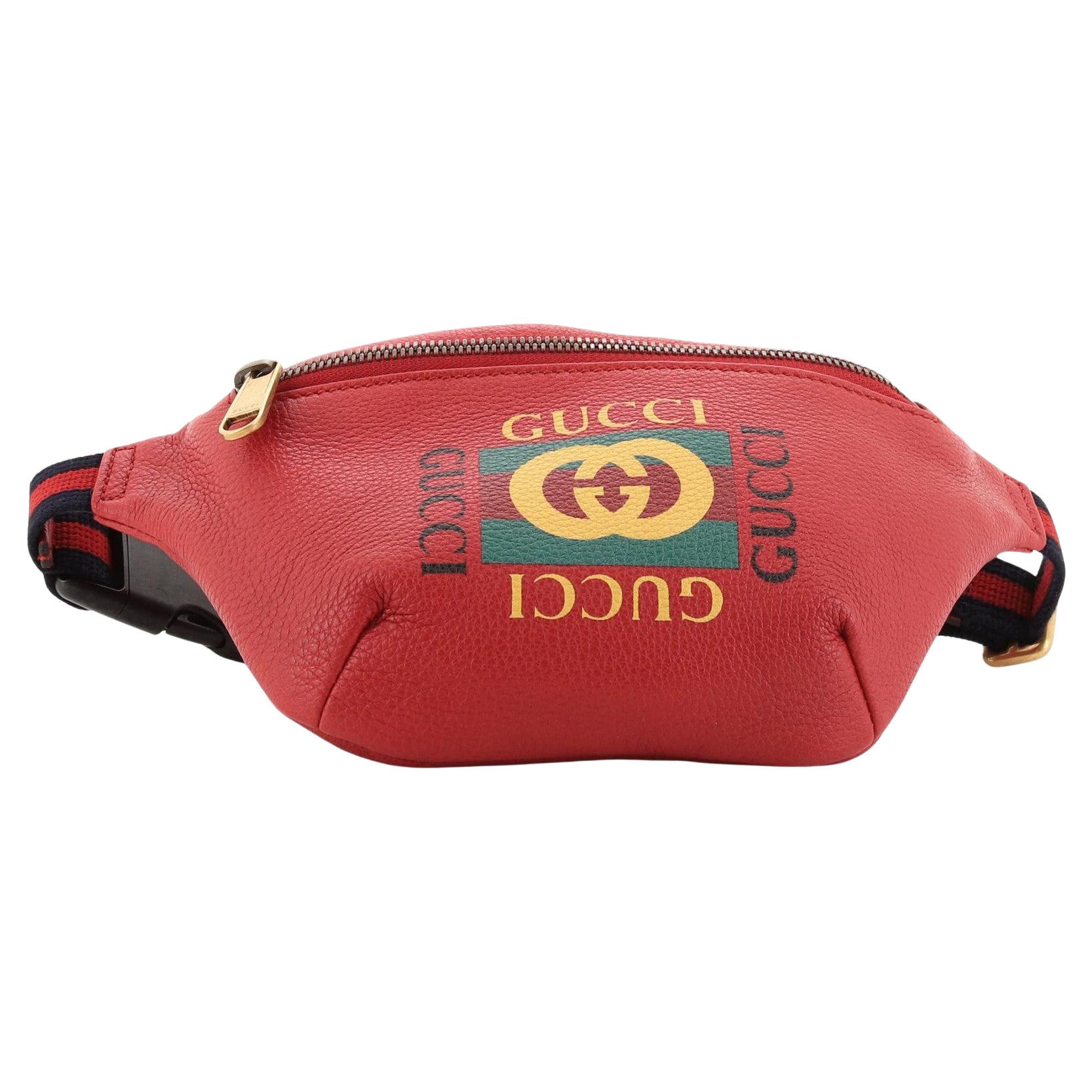  Gucci Logo Belt Bag Printed Leather Small