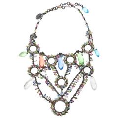 Signed Erickson Beamon Swarovski Crystals Tiered Collar/Bib Necklace 7