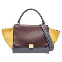 Celine Tri Color Leather and Suede Medium Trapeze Bag