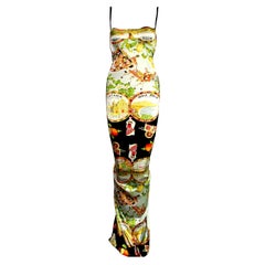 Dolce & Gabbana Taormina Sizilien Druck Korsett Seide Maxikleid Abendkleid 38