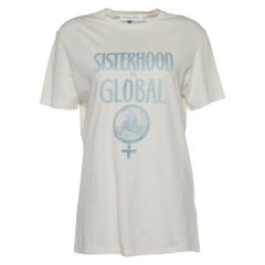 Christian Dior Ecru Sisterhood is Global Cotton Linen T-Shirt S