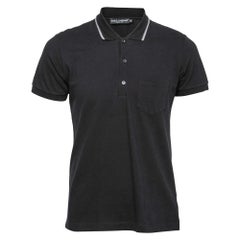 Dolce & Gabbana Black Cotton Polo T-Shirts XL