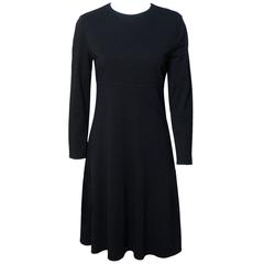 Retro Calvin Klein Collection Black Wool Jersey Dress