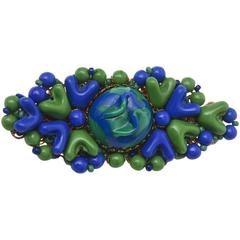 Signed Vintage MIriam Haskell Resin/Bead Brooch/Pin 11