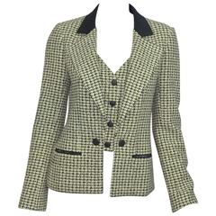 Chanel 2002 P Green Tweed Vest Blazer