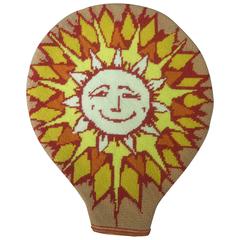 Unique Needlepoint Sun Beam Tennis Racquet Cover c 1970s 6