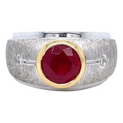 Men's Spinel and Diamond 14KYW Gold Ring