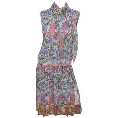 Chanel Resort 2015 Runway Chiffon Floral Dress and Scarf 11