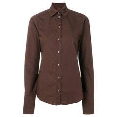 90s Romeo Gigli Vintage brown cotton classic shirt