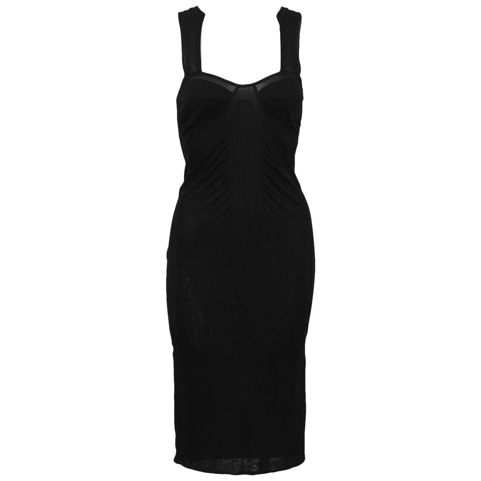 2000er Gucci Schwarzes Mesh-Kleid im Angebot