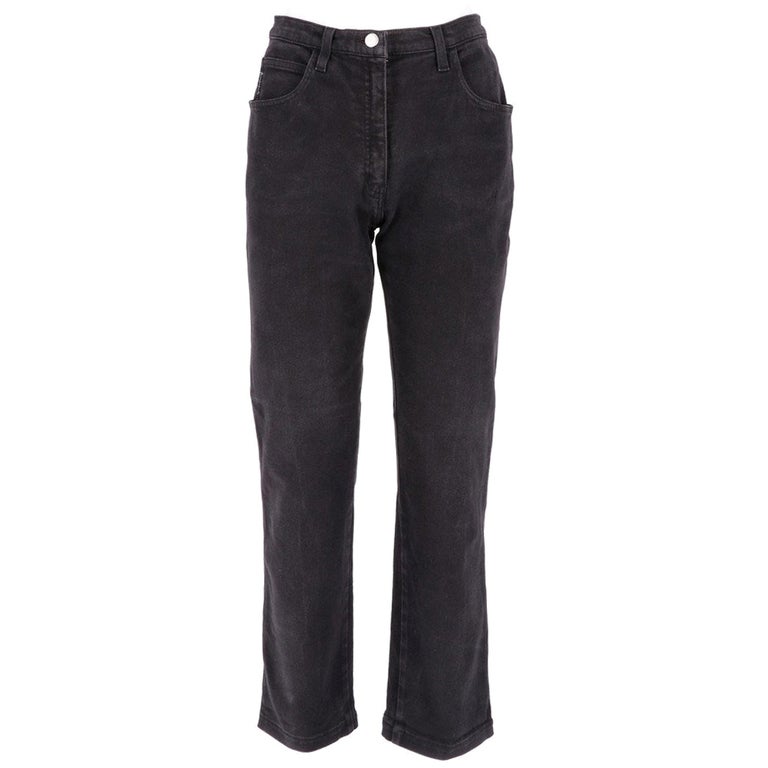 90s Armani Vintage black denim straight high-wasted jeans For Sale at ...