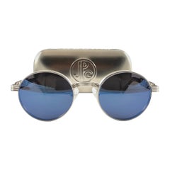 Neu Vintage Jean Paul Gaultier 56 0173 Rundes blaues Lens 1990er Sonnenbrille Japan, Vintage