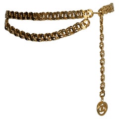 Unusual Chanel By Karl Lagerfeld Goldtone Double Spiral Chain Belt