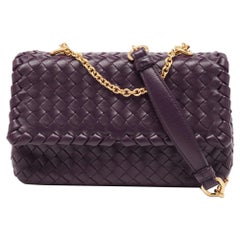 Used Bottega Veneta Purple Intrecciato Leather Baby Olimpia Shoulder Bag