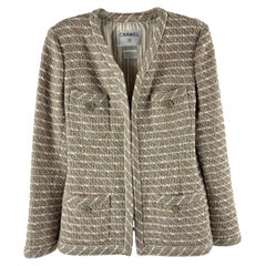 CHANEL 4 Pocket Blazer Plaid Tweed Jacket 40 US 10 03P Wool CC Buttons 2003
