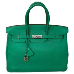 Hermes Menthe Birkin 35 Bag 