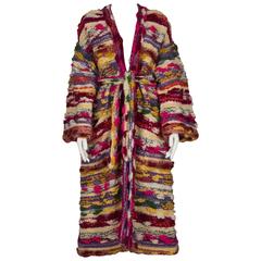 Lucienne's Multicoloured Wool Bobble Knit Coat ca 1970