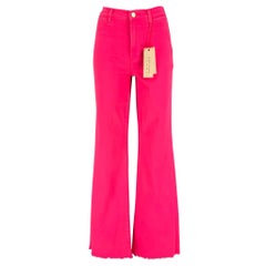 ALICE + OLIVIA Size 26 Pink Cotton Wide Leg Casual Pants