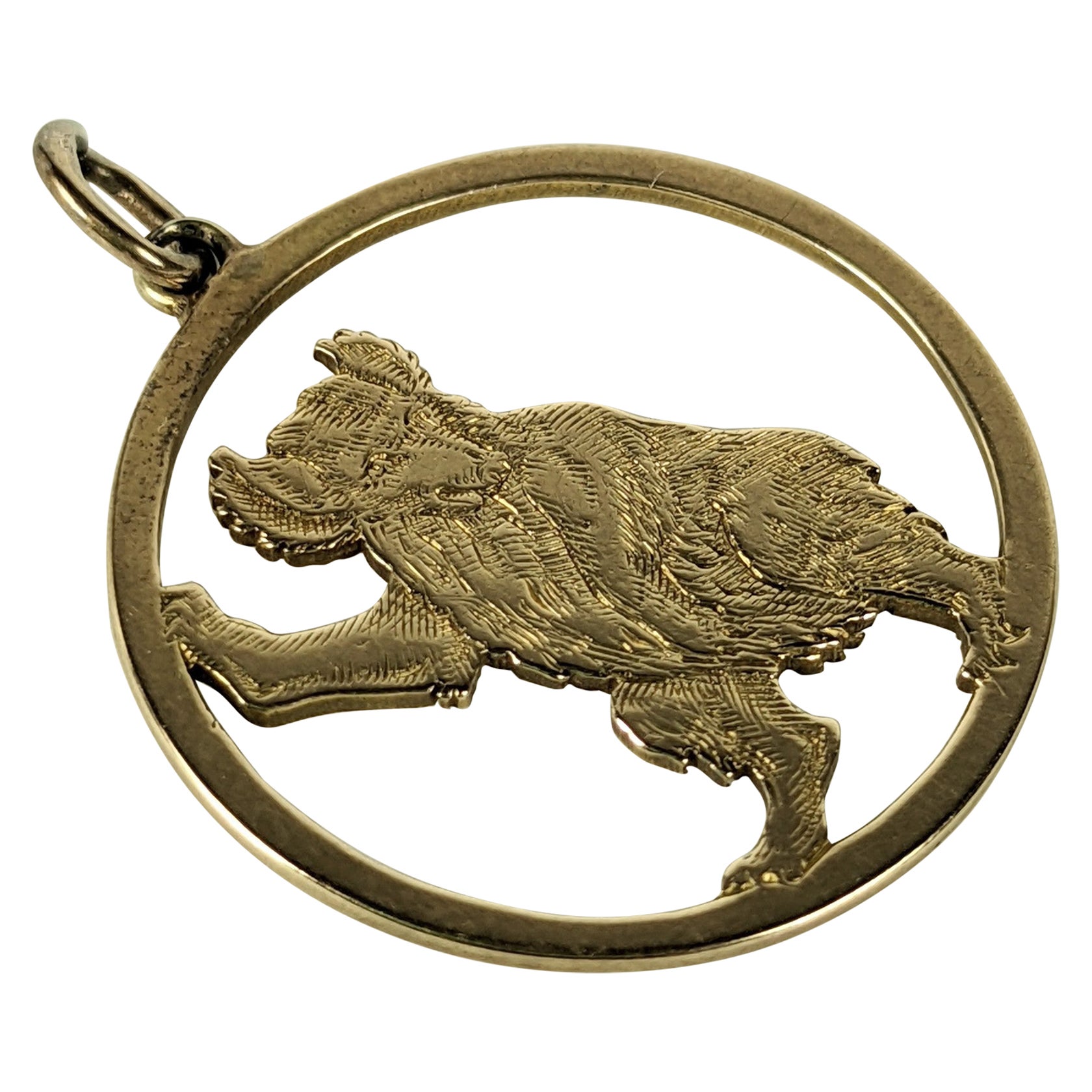 Charm orso in oro cesellato a mano in vendita