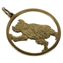 Hand Chased Gold Bear Charm