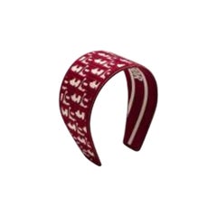 Red D-Oblique cotton headband