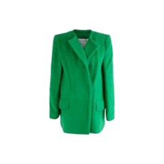electric green mohair & wool coat