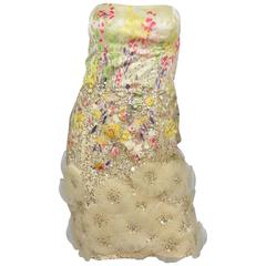 Carolina Herrera 2011 Resort Strapless Embellished Floral Dress