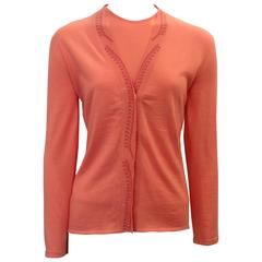 Emilio Pucci Coral Cashmere Blend Sweater Set - XS - 1990's