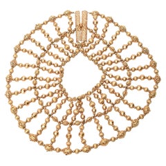 Vintage Napier Kleopatra Stil vergoldetes Metall Perlen Halsband Halskette 