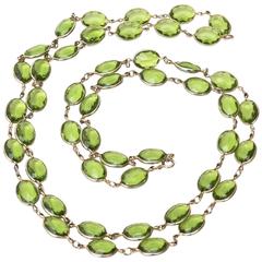 Strand of Chartreuse Glass Chain Necklace/ Chanel Style 2
