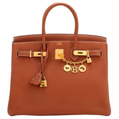 Hermes Birkin 35 Gold Togo Tan Gold Hardware Tasche ULTRA RARE Z Stempel, 2021