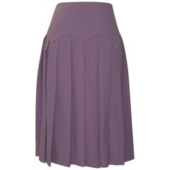 Givenchy by Alexander McQueen Purple Mauve Lilac Pleat Skirt, 1990s 