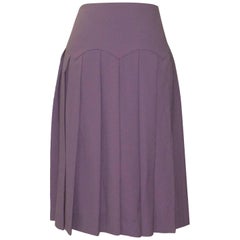 Givenchy by Alexander McQueen Purple Mauve Lilac Pleat Skirt, 1990s
