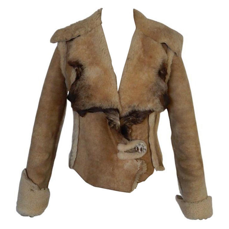 Vintage Mountain Rhythm Hippie Shearling Jacket For Sale