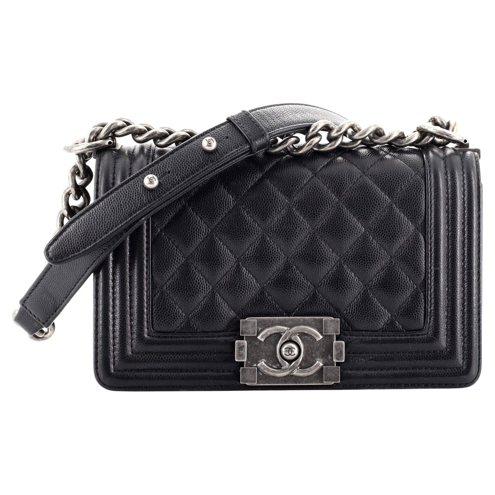 Chanel boy caviar black Clearance