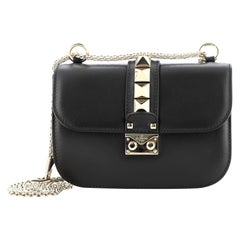 Valentino Glam Lock Shoulder Bag Leather Small